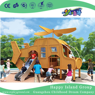 Outdoor Mini Aircraft With Slide Wooden Playground (HHK-4601)