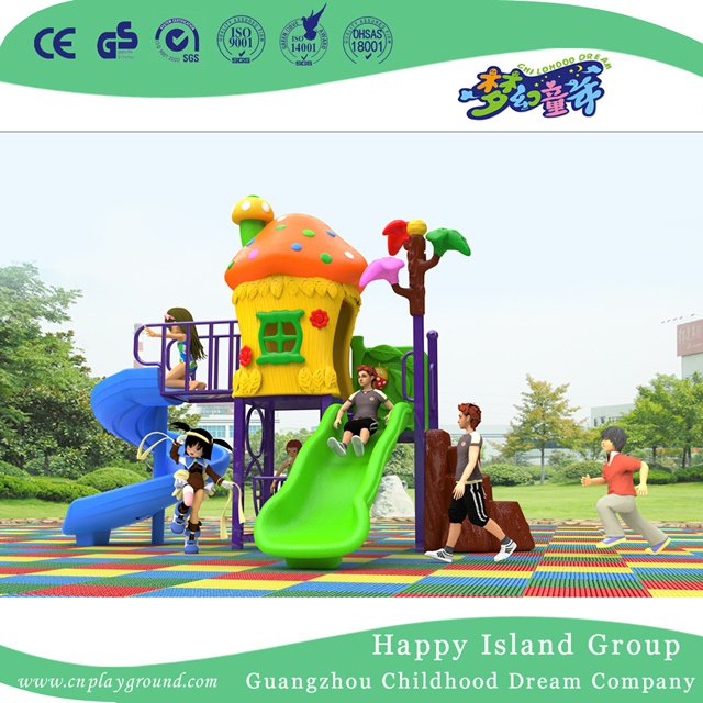  New Design Outdoor Small Children Mushroom House Playground Equipment with Slide (H17-A3)